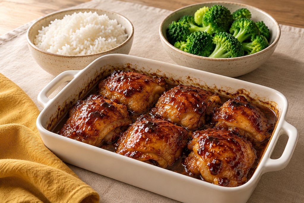 Honey-garlic chicken thighs