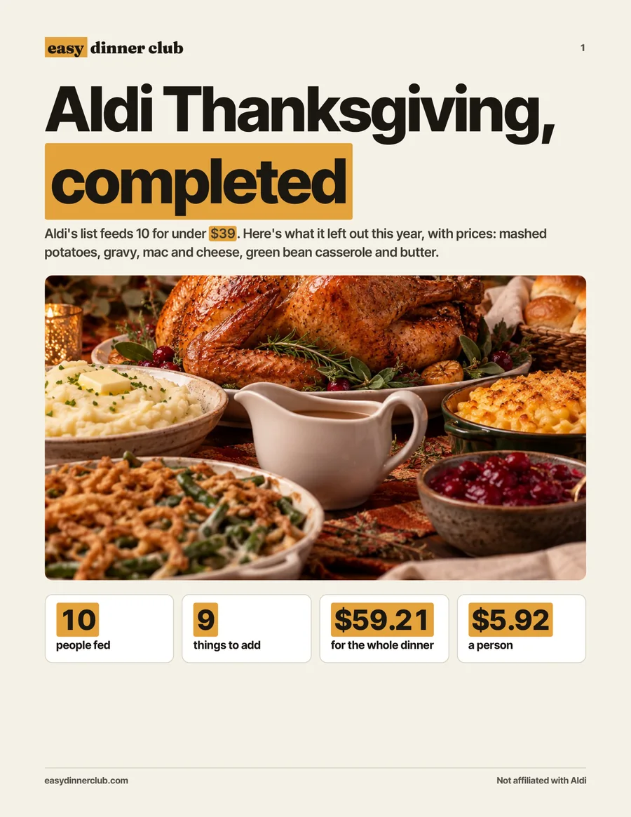Cover: Aldi Thanksgiving, completed